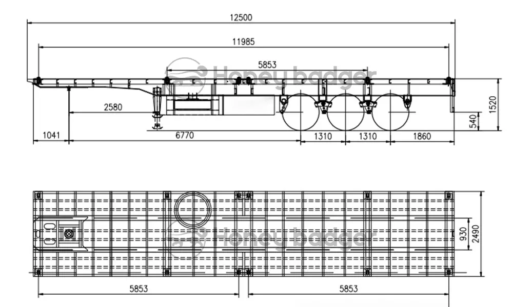 Skeletal Semi-Trailer CAD